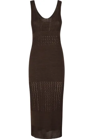 Max Mara Sukienki, Kobieta, brązowy, XS, Valois Kawa Bawełniana Sukienka
