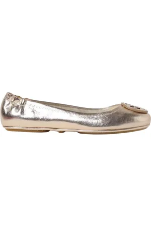 Tory Burch Buty, Kobieta, Żółty, 36 EU, Złote Metaliczne Baletki