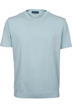 Daniele Fiesoli Koszulki, Mężczyzna, Niebieski, L, Niebieski T-shirt z bawełny krepu