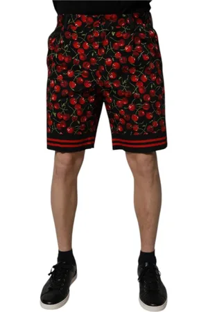 Dolce & Gabbana Szorty, Mężczyzna, Wielobarwność, M, Szorty z Bermudami z nadrukiem wiśni