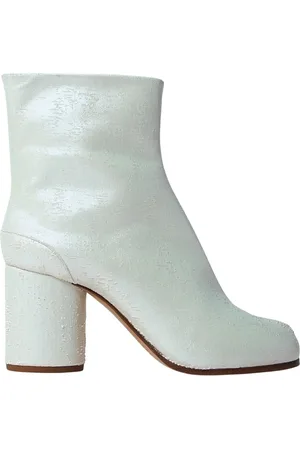 Maison Margiela Buty, Kobieta, Biały, 40 EU, Zamsz, Zniszczone Zamszowe Buty Tabi