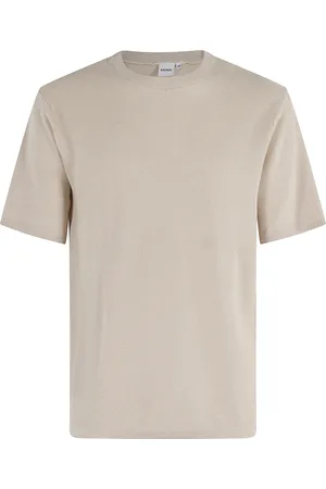Aspesi Swetry, Mężczyzna, Beżowy, L, Naturalny Bawełniany T-shirt w Siatce Miodowej
