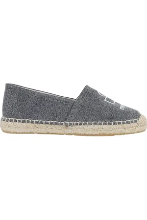Isabel Marant Buty, Kobieta, Czarny, 40 EU, Juta, Czarne espadryle z haftowanym logo