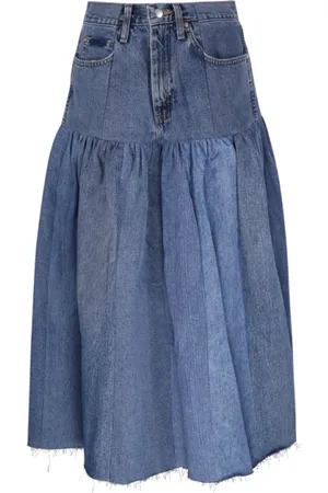 E.L.V. Denim Spódnice, Kobieta, Niebieski, XS, Denim, Jasnoniebieska Spódnica Harvard
