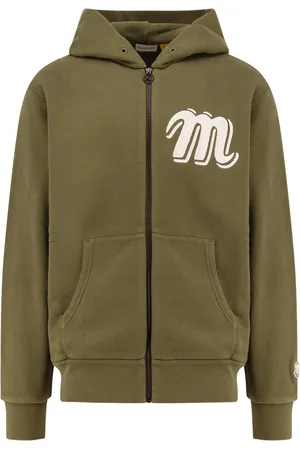 Moncler Bluzy, Mężczyzna, brązowy, S, Brązowy sweter z kapturem i zamkiem