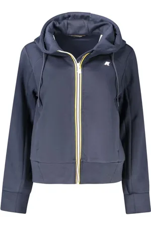 K-Way Bluzy, Kobieta, Niebieski, S, Poliester, Bluza z kapturem zapinana na zamek
