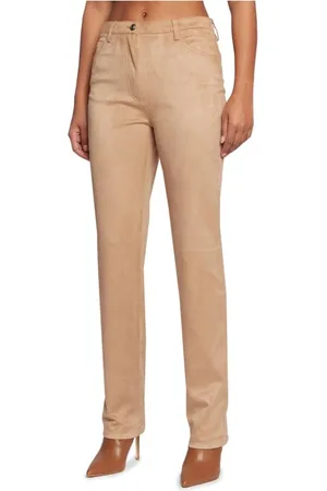 Guess Spodnie, Kobieta, brązowy, W26 L29, Klasyczne Spodnie Straight Fit z Logo