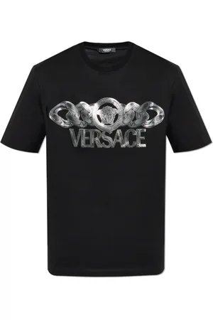 VERSACE Koszulki, Mężczyzna, Czarny, M, T-shirt z nadrukowanym logo