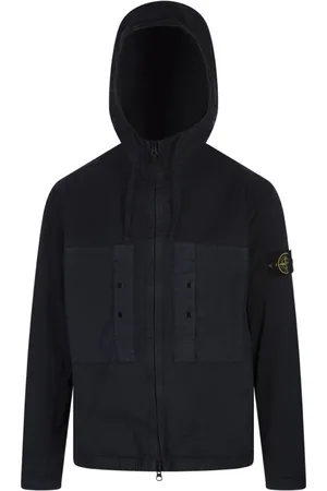Stone Island Kurtki, Mężczyzna, Niebieski, S, Bawełna, Niebieska Bawełna Elastan Standardowe Męskie Ubrania