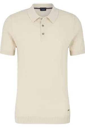 JOOP! Koszulki, Mężczyzna, Beżowy, XL, Męska Koszulka Polo z Graficzną Strukturą