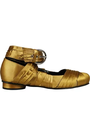 ALOHAS Buty, Kobieta, Żółty, 36 EU, Jedwabista złota balerina z cholewką ze skóry