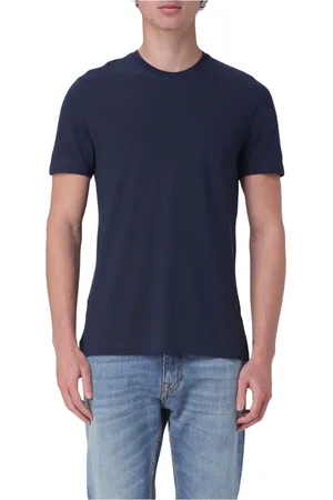 ZANONE Koszulki, Mężczyzna, Niebieski, 2XL, Casualowy Bawełniany T-shirt dla Mężczyzn