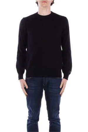 Woolrich Swetry, Mężczyzna, Niebieski, M, Bawełna, Niebieski Sweter z Logo Slim Fit Bawełna