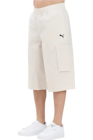 PUMA Szorty, Mężczyzna, Biały, S, Cargo Shorts Biały Styl Letni