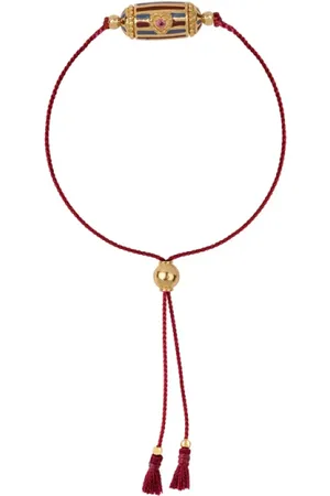 Dorothée Sausset Akcesoria, Kobieta, Żółty, ONE SIZE, Regulowany Bransoletka Rakhi Lola z pozłacanej mosiądzu