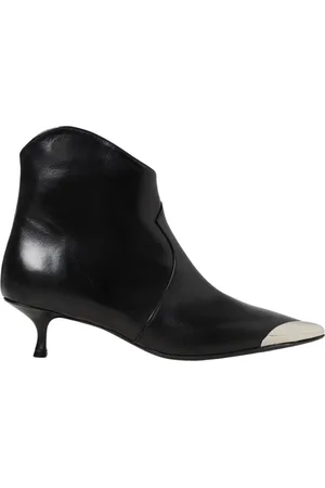ANNA F. Buty, Kobieta, Czarny, 38 EU, Metalowe Botki z Metalowym Nosem