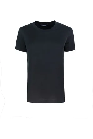 Max Mara Koszulki, Kobieta, Czarny, M, Czarna koszulka Regular Fit Krótki rękaw