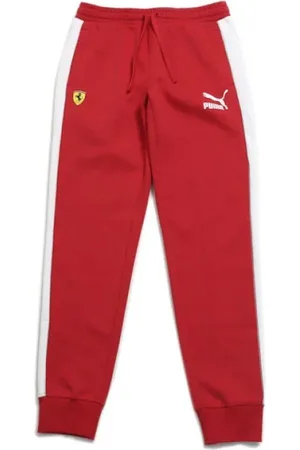 PUMA Spodnie, Mężczyzna, Czerwony, XL, Czerwone i białe spodnie Ferrari