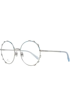 Swarovski Akcesoria, Kobieta, Niebieski, ONE SIZE, Niebieskie Okulary Optyczne Dla Kobiet Styl Okrągły