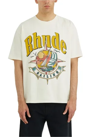 Rhude Koszulki, Mężczyzna, Biały, S, Port De T-Shirt