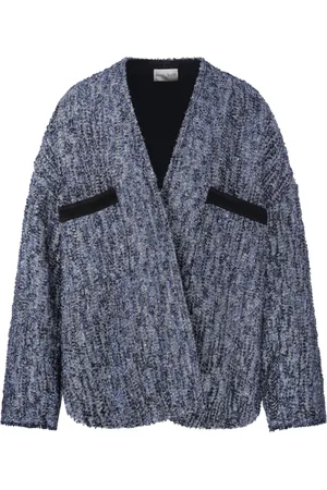 FORTE FORTE Kurtki, Kobieta, Niebieski, M, Tweed, Abisso Kimono