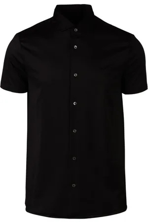 Emporio Armani Koszule, Mężczyzna, Czarny, 2XL, Czarna Koszulka Jersey Klasyczna Krótki Rękaw