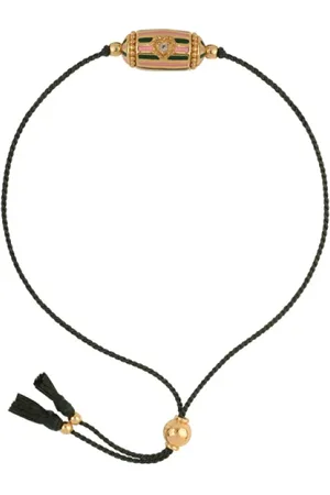 Dorothée Sausset Akcesoria, Kobieta, Żółty, ONE SIZE, Regulowany Bransoletka Rakhi Lola z Białym Topazem