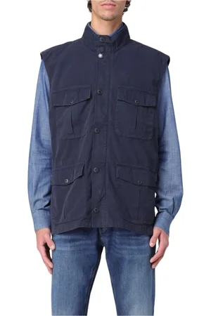 Barbour Kurtki, Mężczyzna, Niebieski, M, Zielony kamizelka z wieloma kieszeniami