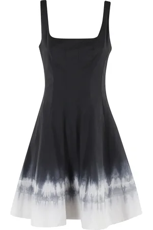 Staud Sukienki, Kobieta, Czarny, M, Czarna Bawełniana Mini Sukienka Tie-Dye