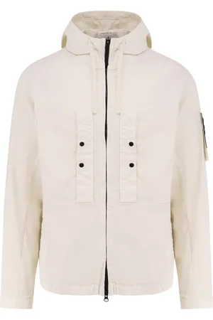 Stone Island Kurtki, Mężczyzna, Beżowy, S, Ivory Kurtka z kapturem na zamek błyskawiczny