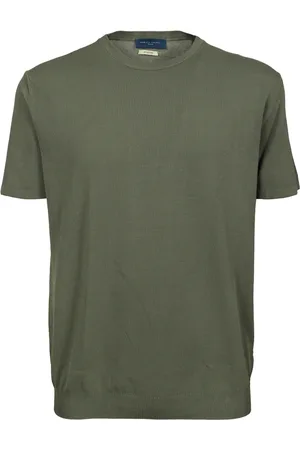 Daniele Fiesoli Swetry, Mężczyzna, Zielony, L, Zielony T-shirt z bawełny krepu