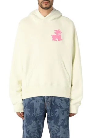 Palm Angels Bluzy, Mężczyzna, Beżowy, L, Żółty Kremowy Oversized Hoodie