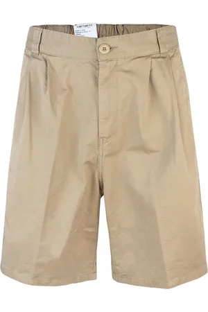 Carhartt Szorty, Mężczyzna, Beżowy, M, Len, Luźne Szorty Twill