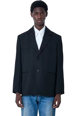 Jil Sander Kurtki, Mężczyzna, Czarny, M, Marynarka z podwójnym kołnierzem