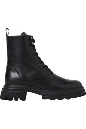 Hogan Buty, Kobieta, Czarny, 35 EU, Czarne Skórzane Lace Up Botki