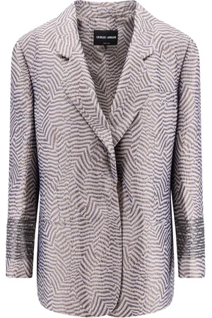 Giorgio Armani Kurtki, Kobieta, Szary, M, Elegancka Szara Kurtka z Guzikami