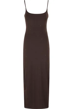 MC2 SAINT BARTH Sukienki, Kobieta, brązowy, S, Brązowa Sukienka Bodycon z Cekinami