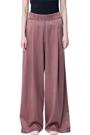 DRIES VAN NOTEN Spodnie, Kobieta, Czerwony, S, Miękkie elastyczne spodnie z kieszeniami