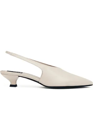 ALOHAS Buty, Kobieta, Biały, 38 EU, Białe Skórzane Klapki Sandały