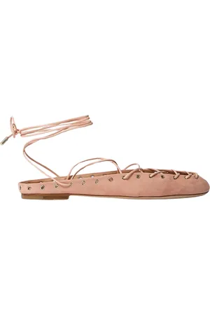 Chloé Buty, Kobieta, Różowy, 36 EU, Zamsz, Suede Lace-Up Ballerina Flats