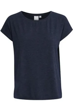 Ichi Koszulki, Kobieta, Niebieski, XL, Wygodny T-shirt z krótkim rękawem