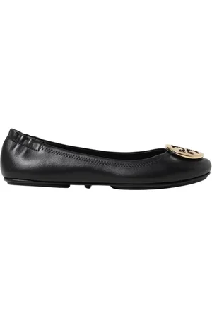 Tory Burch Buty, Kobieta, Czarny, 38 EU, Czarne skórzane baletki