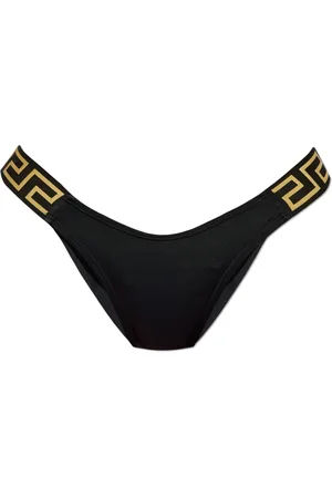 VERSACE Stroje kąpielowe, Kobieta, Czarny, L, Nylon, Dół od kostiumu kąpielowego