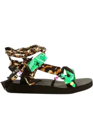 Arizona Love Buty, Kobieta, Wielobarwność, 39 EU, Bawełna, Sandały z wzorem leoparda na rzepy
