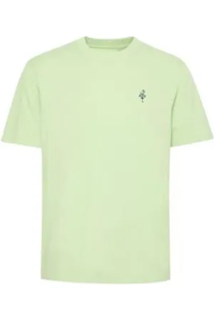 Blend Koszulki, Mężczyzna, Zielony, S, Len, T-shirt Regular Fit Męska
