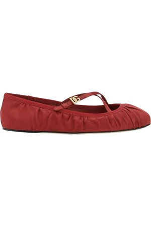 Dolce & Gabbana Buty, Kobieta, Czerwony, 37 EU, Ruby Cross Strap Ballet Flats