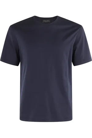 Roberto Collina Koszulki, Mężczyzna, Niebieski, XL, Granatowy T-shirt z okrągłym dekoltem
