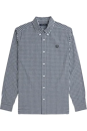 Fred Perry Koszule, Mężczyzna, Czarny, XL, Bawełna, Koszula Gingham