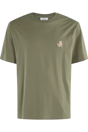 Maison Kitsuné Koszulki, Mężczyzna, Zielony, L, Speedy Fox Patch T-Shirt