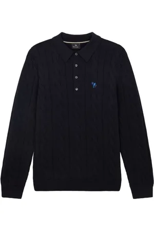 Paul Smith Swetry, Mężczyzna, Niebieski, L, Granatowy Sweter Z Splotem